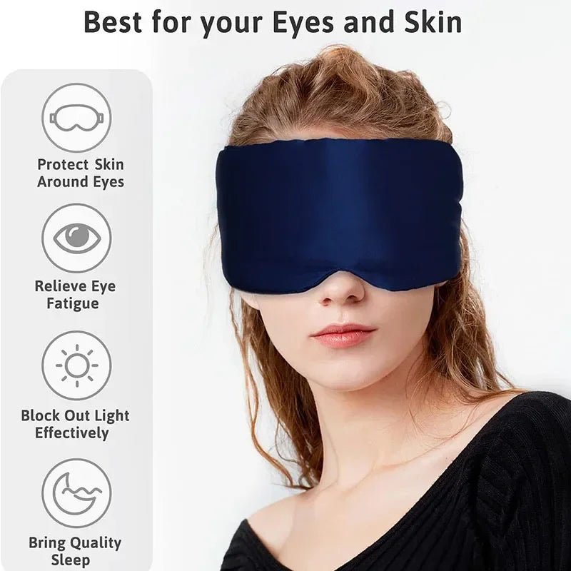 100% Mulberry Silk Sleep Mask – Luxuriously Soft Eye Mask for Travel & Deep Sleep